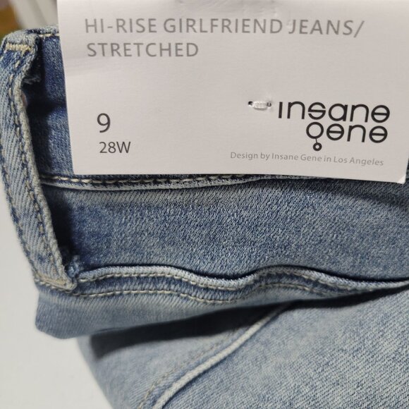 Insane Gene Hi-Rise Girlfriend Jeans Womens Size 28 Stretched Light Wash Denim - Picture 7 of 10